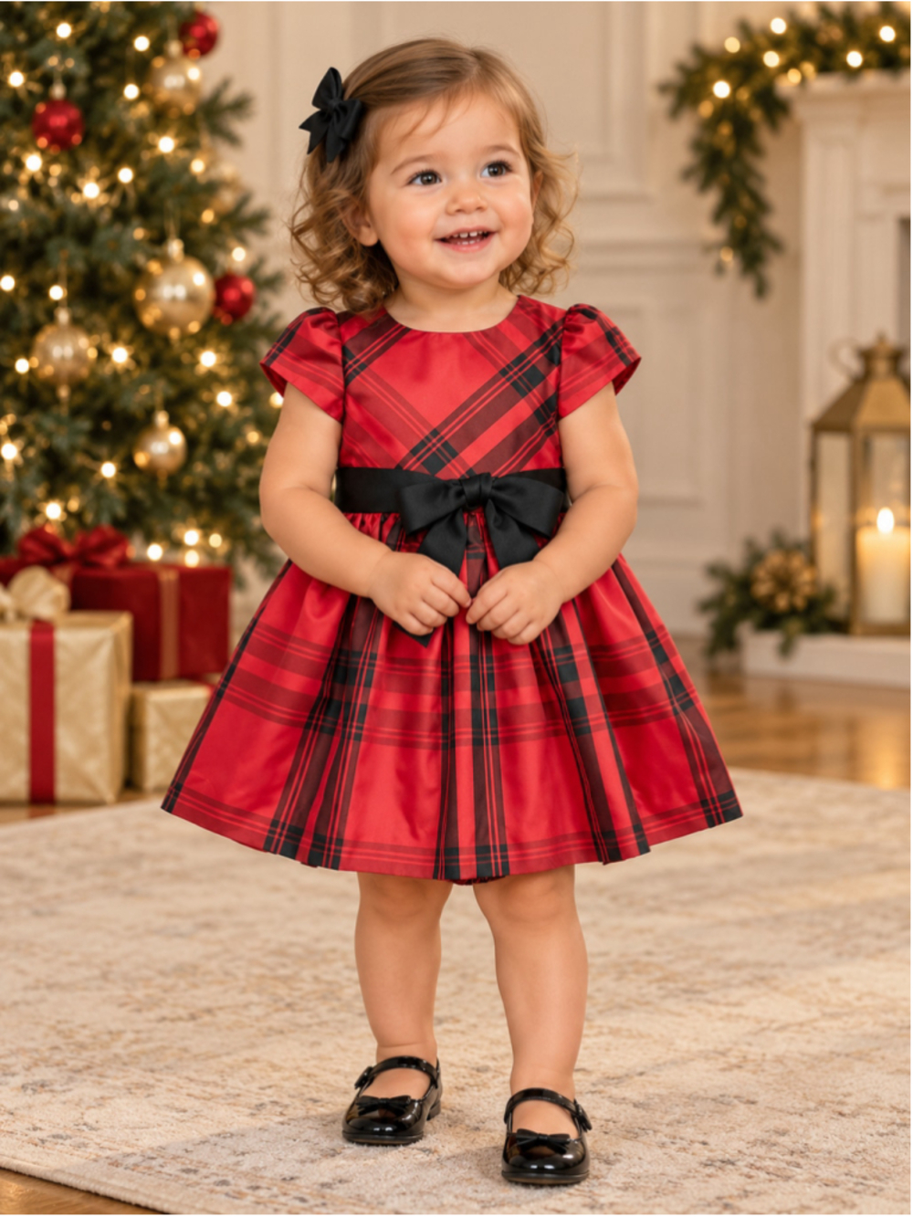 Ralph Lauren Baby Red Plaid Taffeta Dress & Bloomer – Size 18M – New